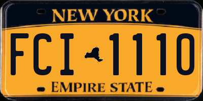 NY license plate FCI1110