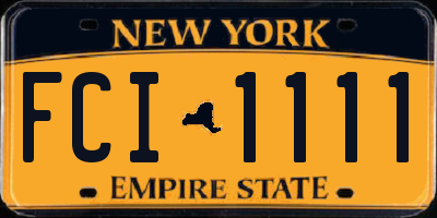 NY license plate FCI1111