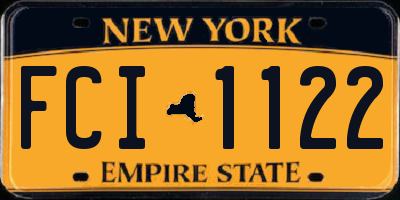 NY license plate FCI1122