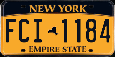 NY license plate FCI1184