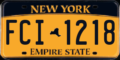 NY license plate FCI1218