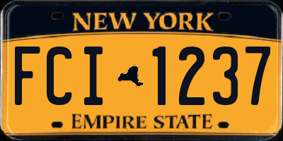 NY license plate FCI1237