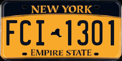 NY license plate FCI1301
