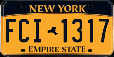 NY license plate FCI1317