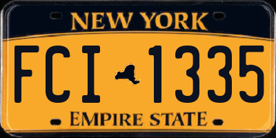 NY license plate FCI1335