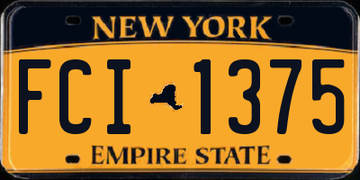 NY license plate FCI1375