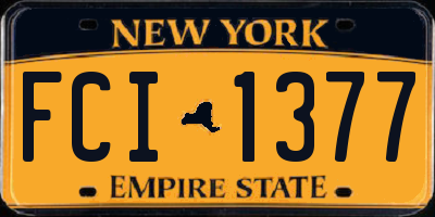 NY license plate FCI1377