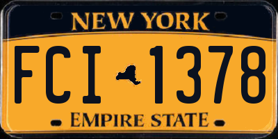 NY license plate FCI1378