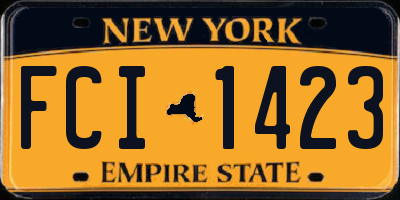 NY license plate FCI1423