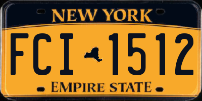 NY license plate FCI1512