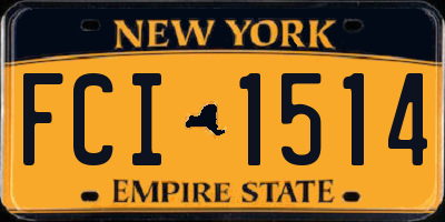 NY license plate FCI1514
