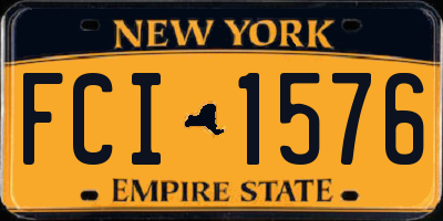 NY license plate FCI1576