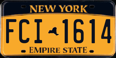 NY license plate FCI1614