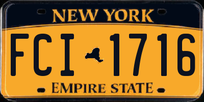 NY license plate FCI1716