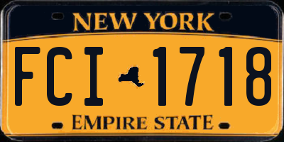 NY license plate FCI1718
