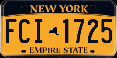 NY license plate FCI1725