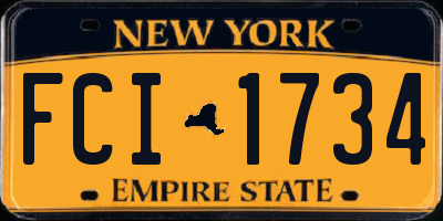 NY license plate FCI1734