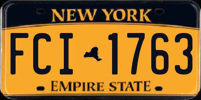NY license plate FCI1763