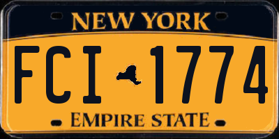 NY license plate FCI1774