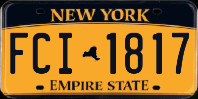 NY license plate FCI1817