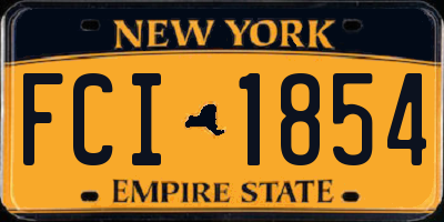 NY license plate FCI1854