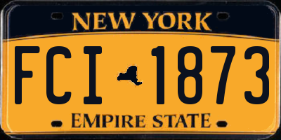 NY license plate FCI1873