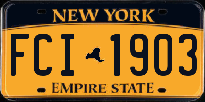 NY license plate FCI1903