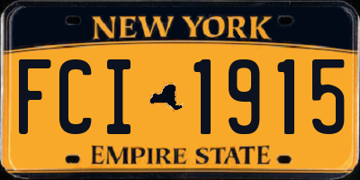 NY license plate FCI1915
