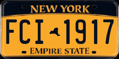NY license plate FCI1917
