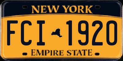 NY license plate FCI1920