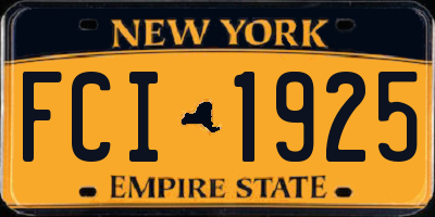 NY license plate FCI1925