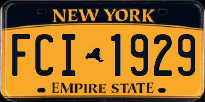 NY license plate FCI1929