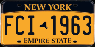 NY license plate FCI1963