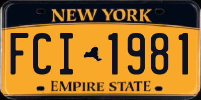 NY license plate FCI1981