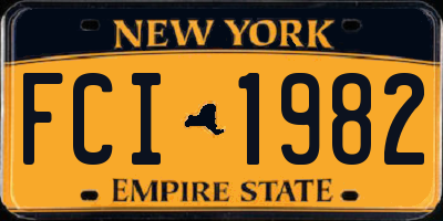 NY license plate FCI1982
