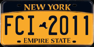 NY license plate FCI2011