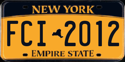 NY license plate FCI2012