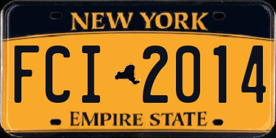 NY license plate FCI2014