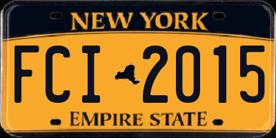 NY license plate FCI2015