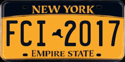 NY license plate FCI2017