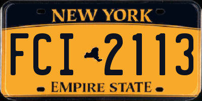 NY license plate FCI2113
