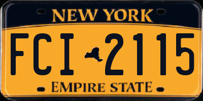 NY license plate FCI2115