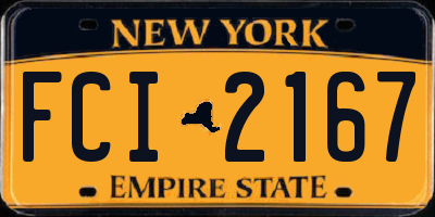 NY license plate FCI2167