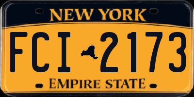 NY license plate FCI2173