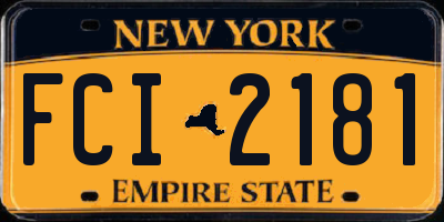 NY license plate FCI2181