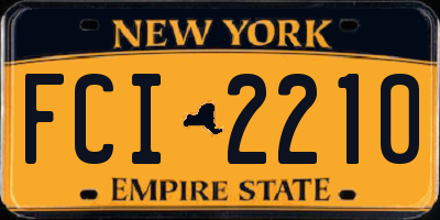NY license plate FCI2210