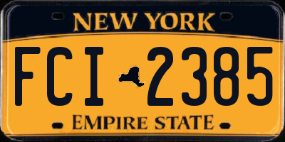 NY license plate FCI2385