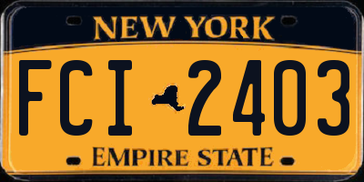 NY license plate FCI2403