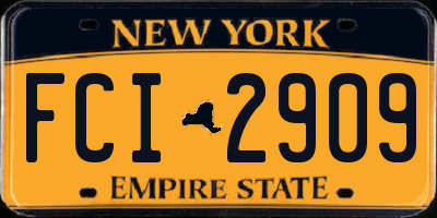 NY license plate FCI2909