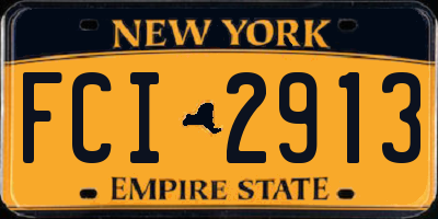 NY license plate FCI2913
